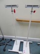 Two Sidhil Care height adjustable mobile drip stands