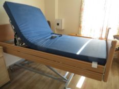L1 100 height adjustable wooden framed mobile bed (Nov 2013) 240V c/w Care Base medical single