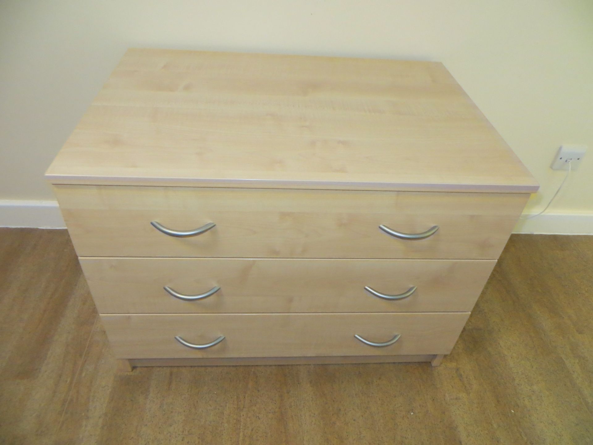 Contents of room Cana to include three drawer bedside chest, highback arm chair, phone, bin, and - Image 3 of 3