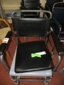 Three Invacare mobile commodes