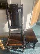 Dark wood chair C/W side table