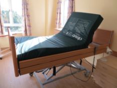 Belluno height adjustable wooden framed mobile bed model D11 671 (Jan 2001) SWL 170Kg 240V c/w Drive