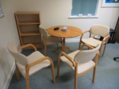 Contents of office by laundry room to include wave front desk, two pedestals, swivel & tilt chair,