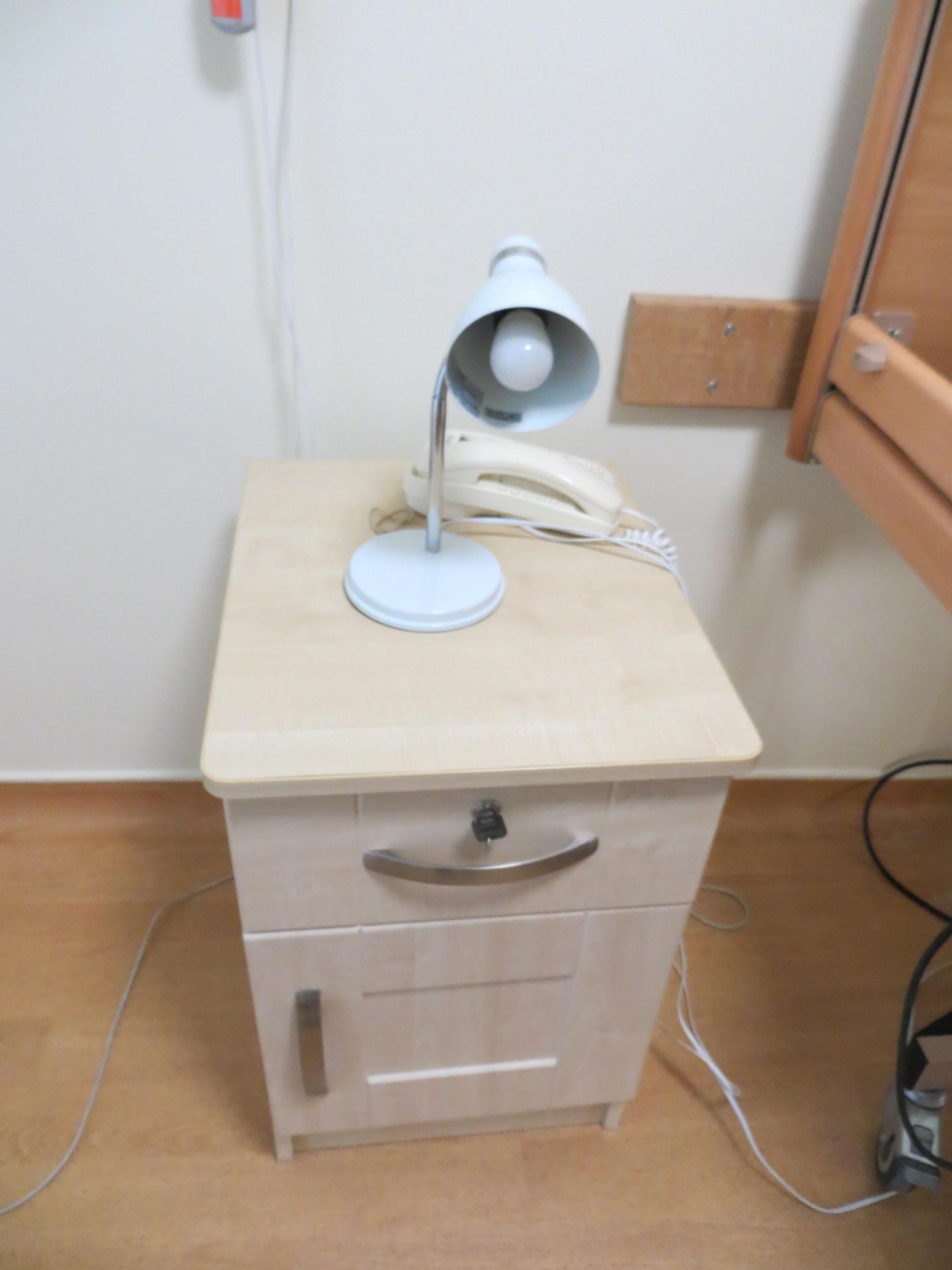 Contents of room Emmaus to include three drawer bedside chest, lockable bedside cabinet (no key), - Image 3 of 5