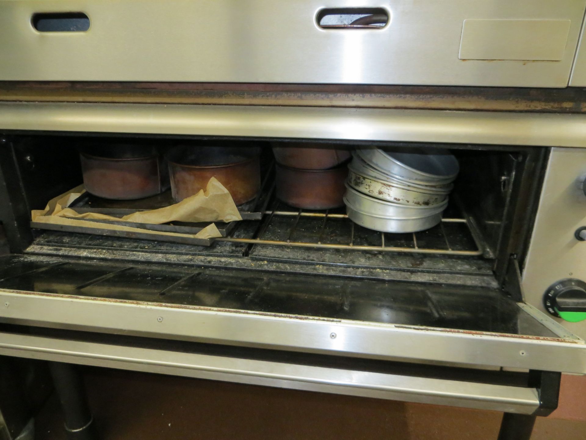 Two Falcon stainless steel gas pizza ovens (joined) c/w stand. NB A work Method Statement and Risk - Image 3 of 3