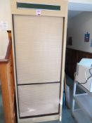 Four tambour fronted cabinets L 800mm x W 400mm x H 2100mm