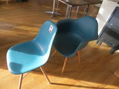 Two plastic Vitra style chairs