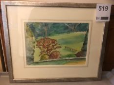 Framed Watercolour of Burrswood Grounds