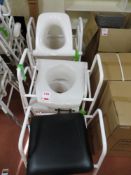 Six various height adjustable commodes