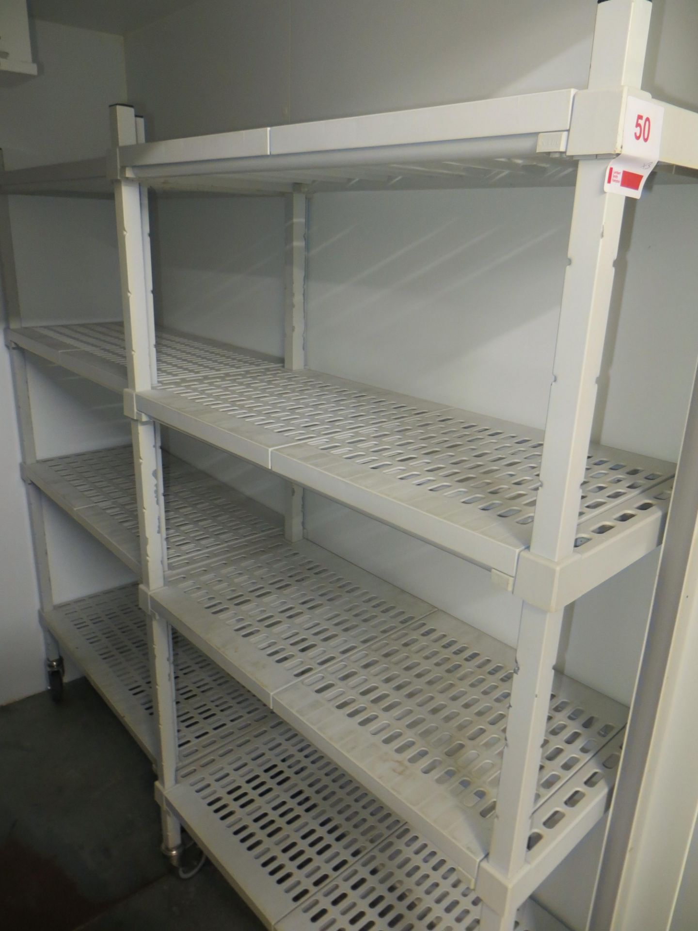 Three 4 tier mobile catering shelf units Length 880mm x width 400mm x Height 1670mm