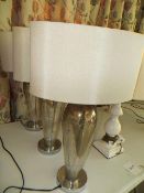 Three matching glass lamps & shades