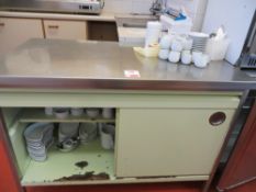 Stainless Steel 2 door prep counter 1200mm x 650mnm, stainless steel prep table 1500mm x 660mm,