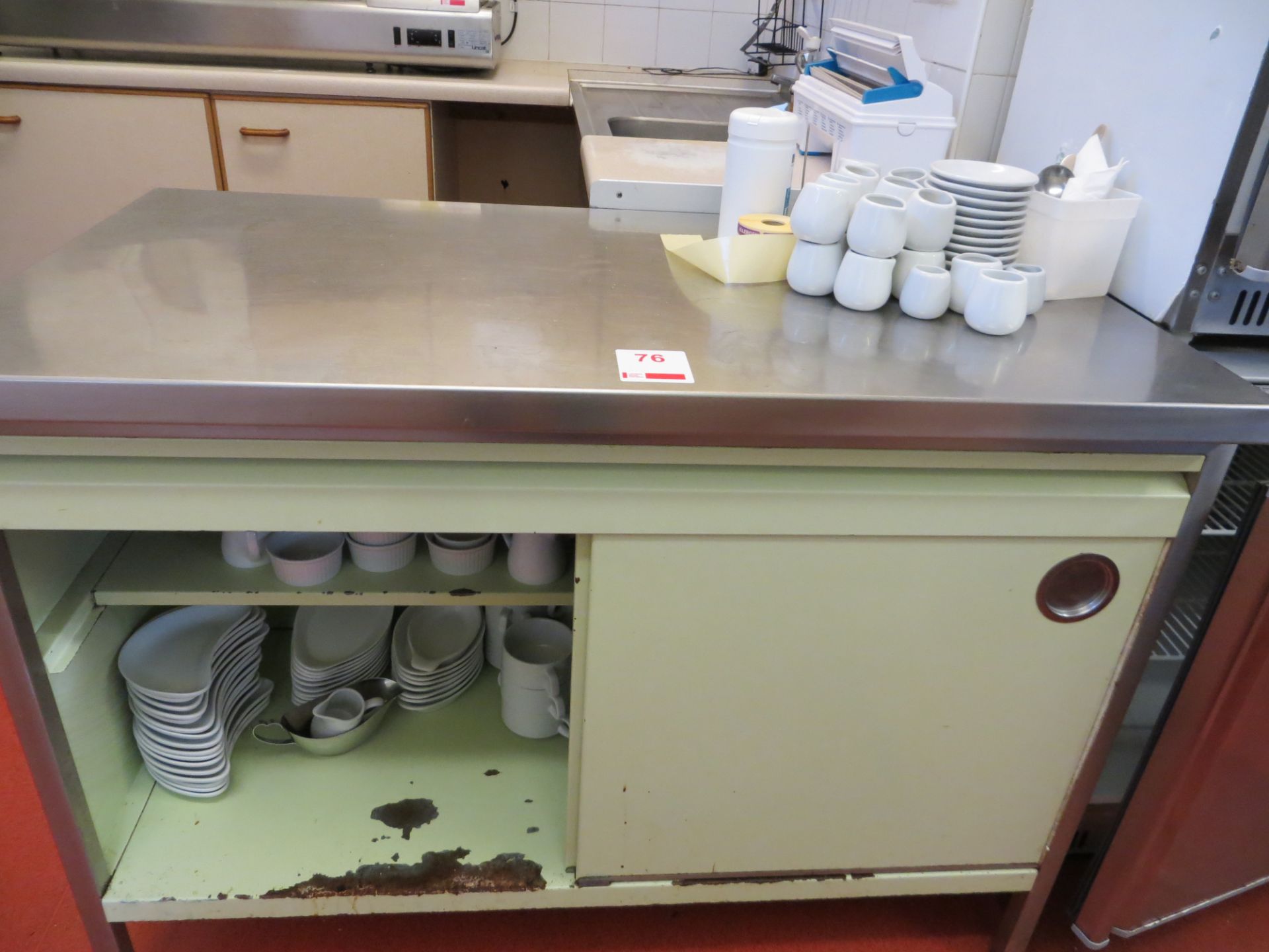 Stainless Steel 2 door prep counter 1200mm x 650mnm, stainless steel prep table 1500mm x 660mm,