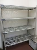 Three 4 tier Catering Shelf Units Length 1360mm x width 400mm x height 1900mm