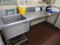 Stainless steel sink/wash station 2300mm x 660mm