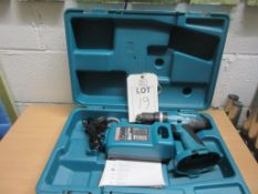 Makita 8391D battery drill/ driver c/w DC1804T charger and carry box (NB No battery)