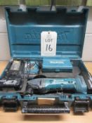 Makita BTM50RFX3 circular cutter c/w DL1SRC charger, 2 x 18v Lithium Ion batteries and carry box