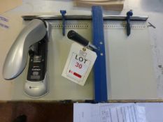 Unbranded manual creaser and Rexel Gladiator stapler