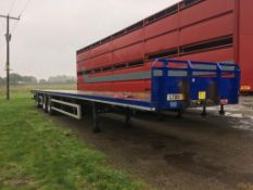 SDC long flat bed tri axle rear steer trailer, YOM: 2017, No. SDCPL51B300160653, 15,650mm