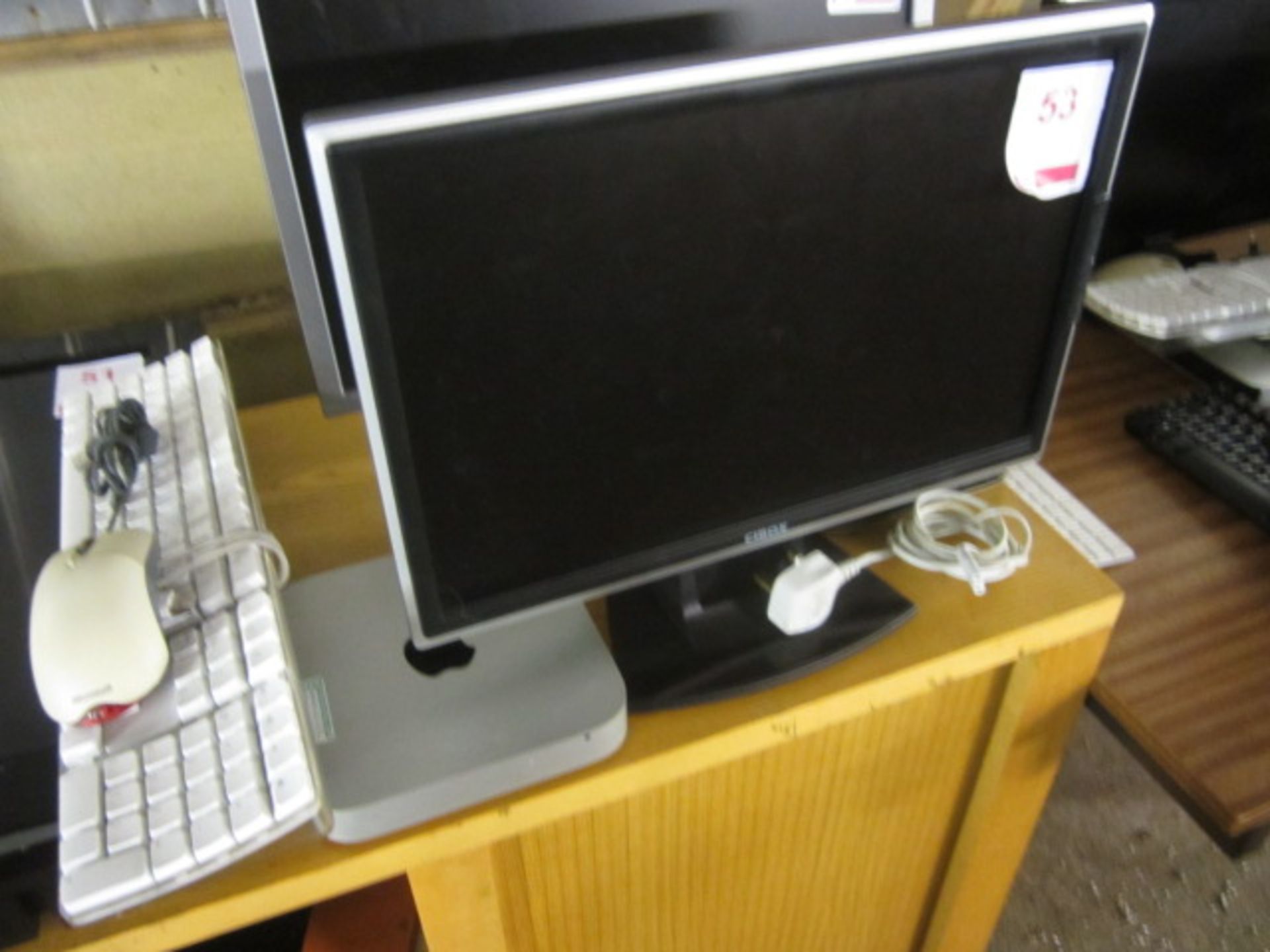 Apple Mac Mini desk top computer, TFT, keyboard, mouse