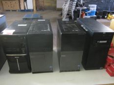 4 x assorted computer towers including Mesh, Dell, HP Proliant MC11096