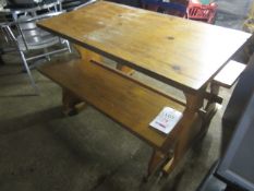 Timber picnic table and 2 x bench seats