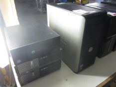 4 x assorted computer towers including Dell OptiPlex, HP Proliant MC11096