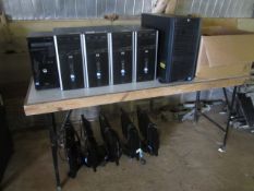 5 x assorted computer towers including HP Proliant ML350 G6 server, 5 x TFT's, keyboards, mice