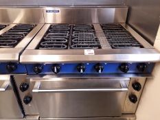 Blue Seal stainless steel electric cooking range incorporating single door, full width oven and