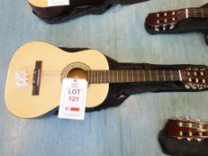 Acoustic guitar c/w case and pitch pipe. *(Lot located: Milverton Prep School, Park Street,