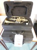 3 Virtuosi brass trumpets, each c/w case. *(Lot located: Milverton Prep School, Park Street,