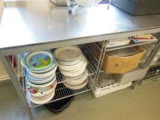 Stainless steel storage rack, 126x62cm. *(Lot located: Milverton Prep School, Park Street,