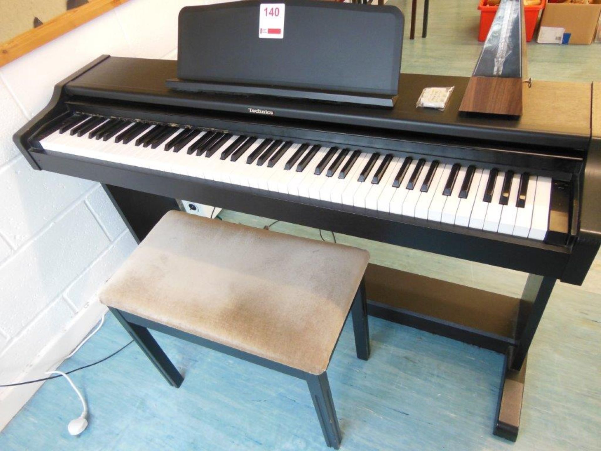 Technics SX-PC25 digital piano c/w stool, metronome and pitch pipe. *(Lot located: Milverton Prep