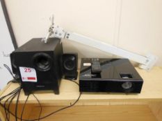 Acer X1273DLP projector c/w Creative 3-piece speakers. *(Lot located: Milverton Prep School, Park