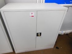 2 low steel stationery cupboards. *(Lot located: Milverton Prep School, Park Street, Attleborough,