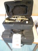 3 Virtuosi brass trumpets, each c/w case. *(Lot located: Milverton Prep School, Park Street,