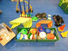 Quantity of training equipment including posts, markers, training ladders, jumps, cones and a box of