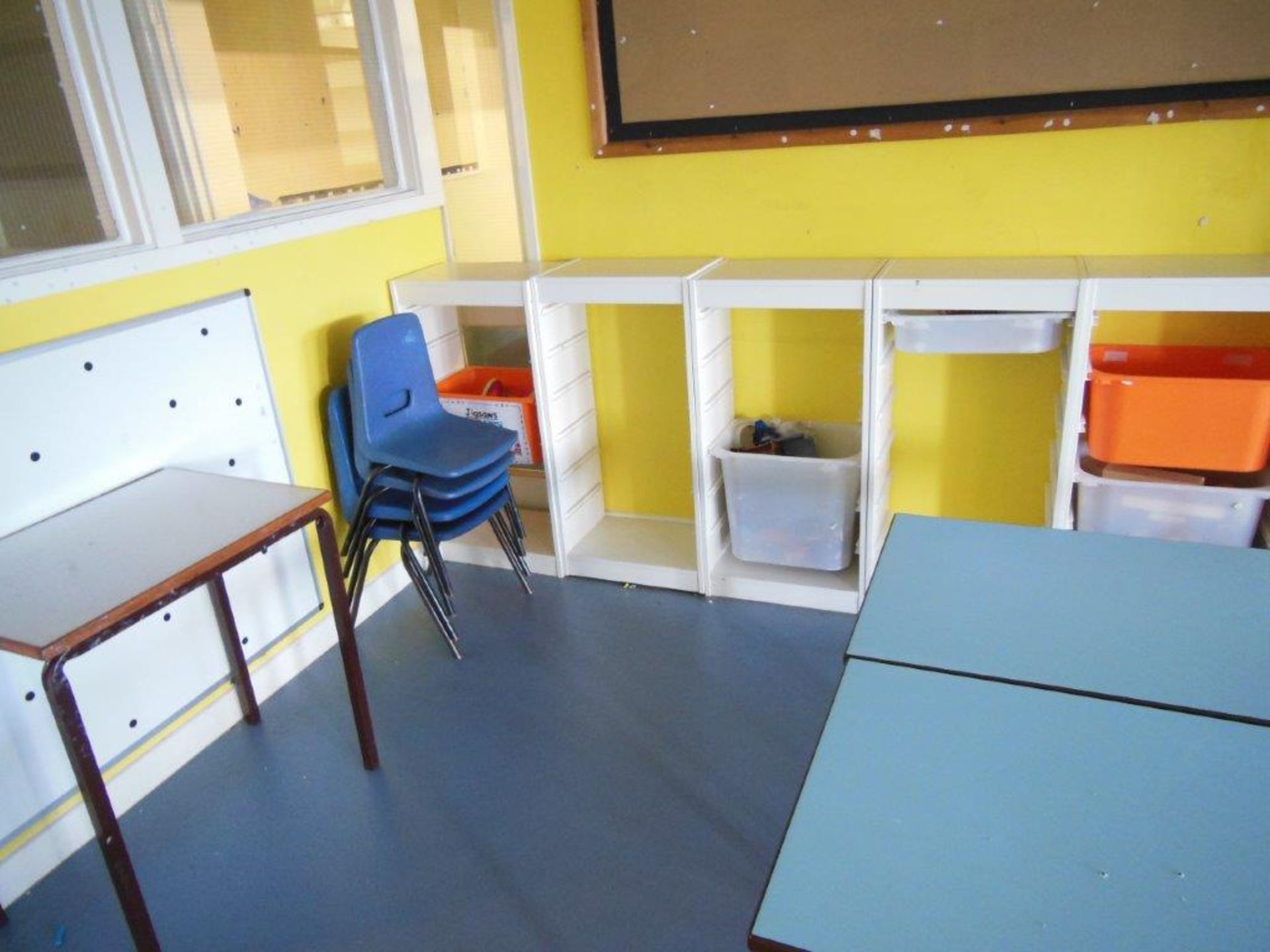 Remaining contents of Pre-school Rooms and Store to include 2 tall bookcases, 2 - 180x120cm wipe - Image 16 of 16