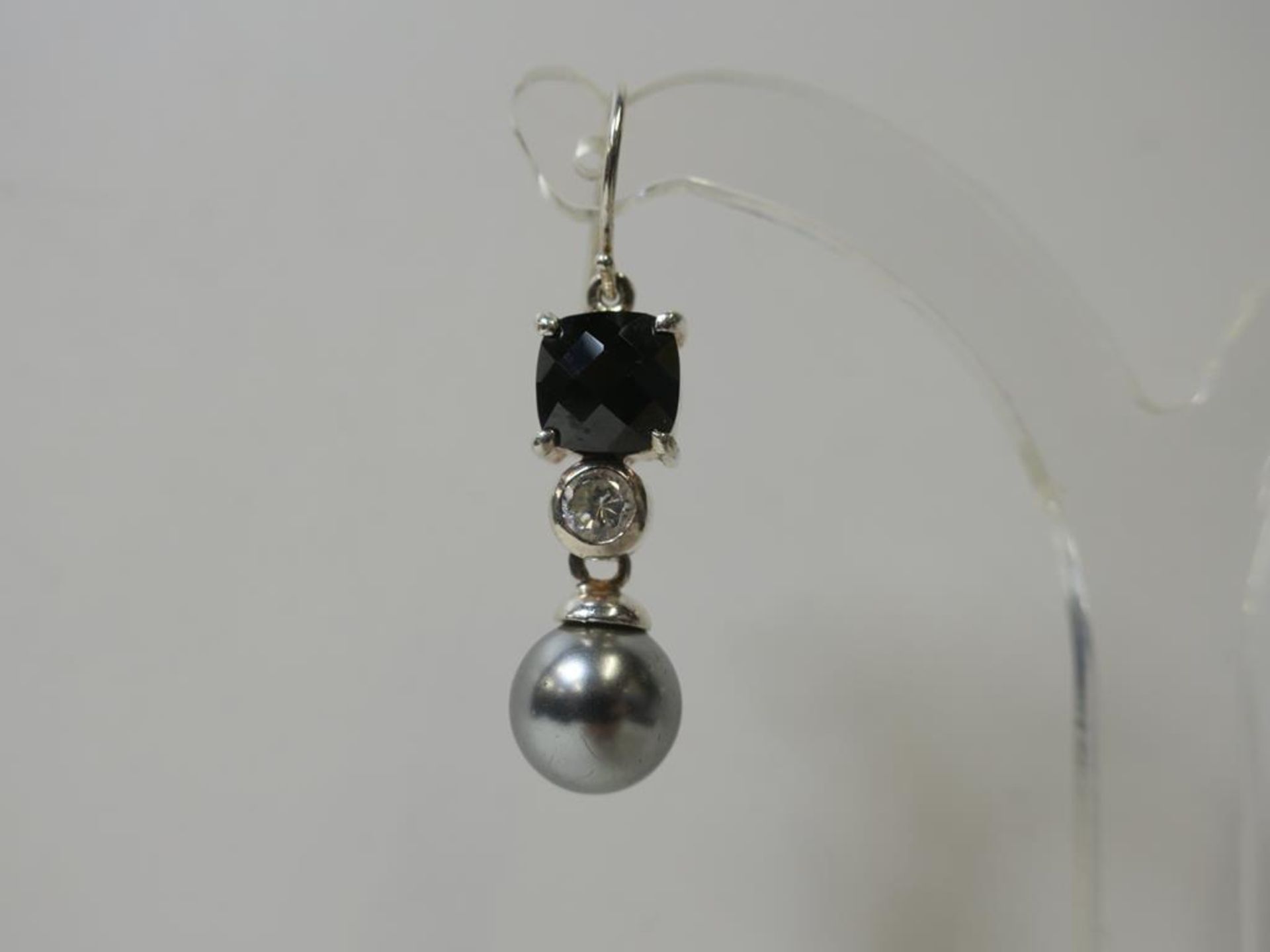 A pair of Silver Dress Earrings (est £20-40) - Image 2 of 3