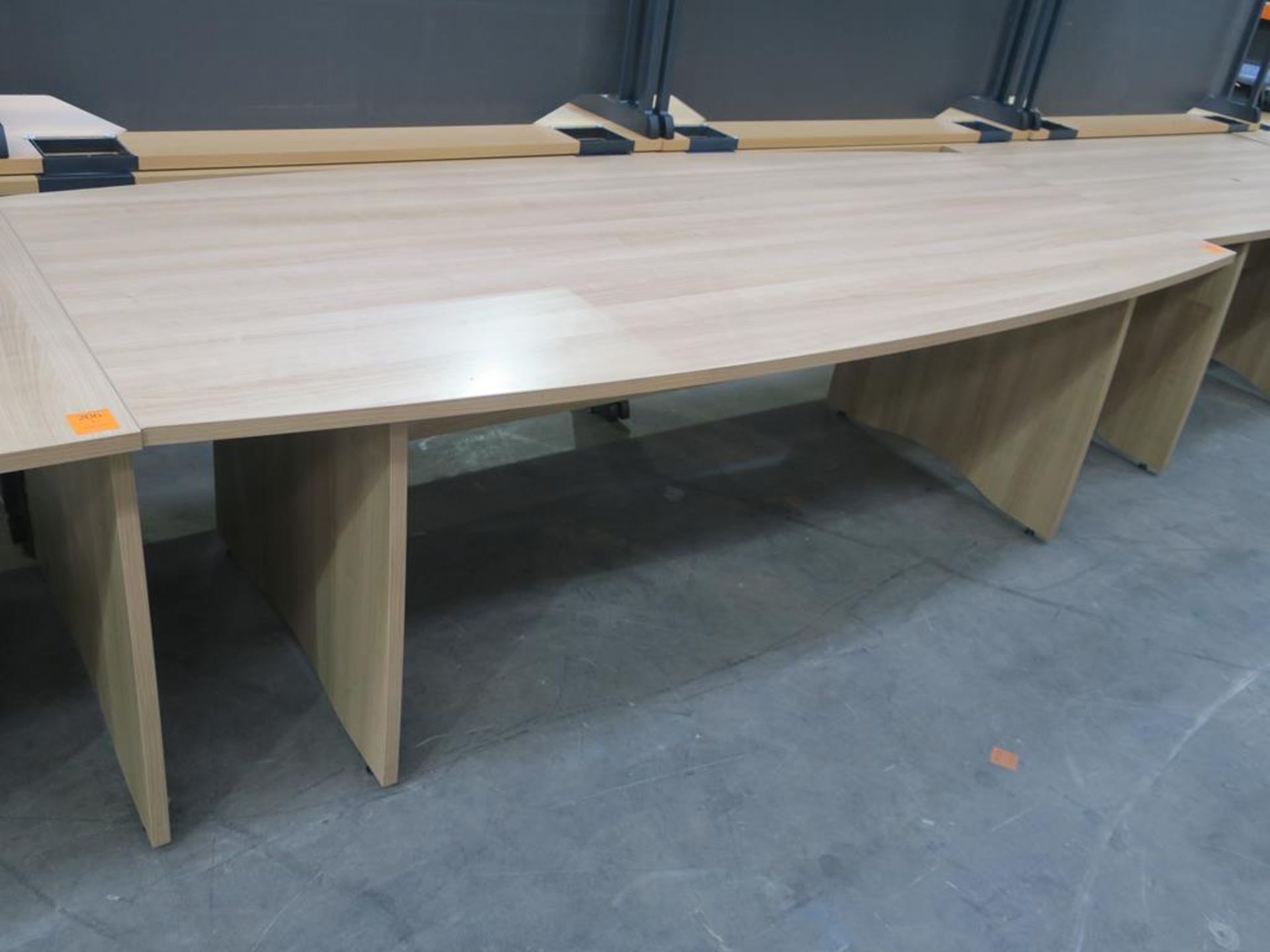 * Wood Effect Conference Table (2.4m x 1m) together with Tambour front Cabinet, 3 Tables and 2 - Image 5 of 9