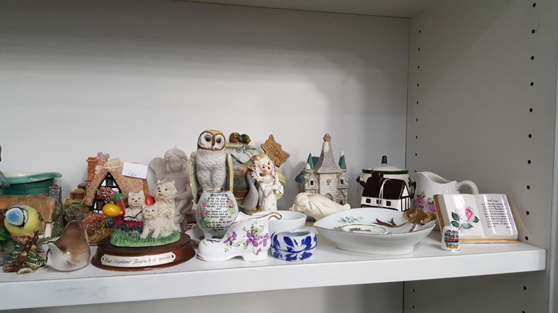 Two shelves of miscellaneous items including a Beswick Bluetit, 'Summer Haze' by Lilliput Lane, - Image 3 of 5