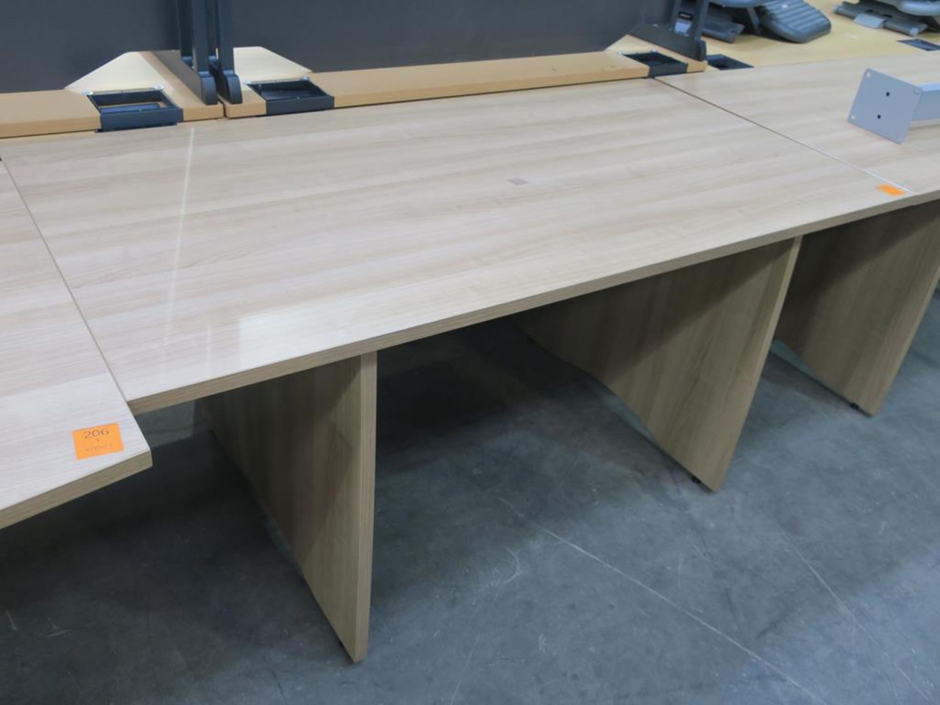 * Wood Effect Conference Table (2.4m x 1m) together with Tambour front Cabinet, 3 Tables and 2 - Image 6 of 9