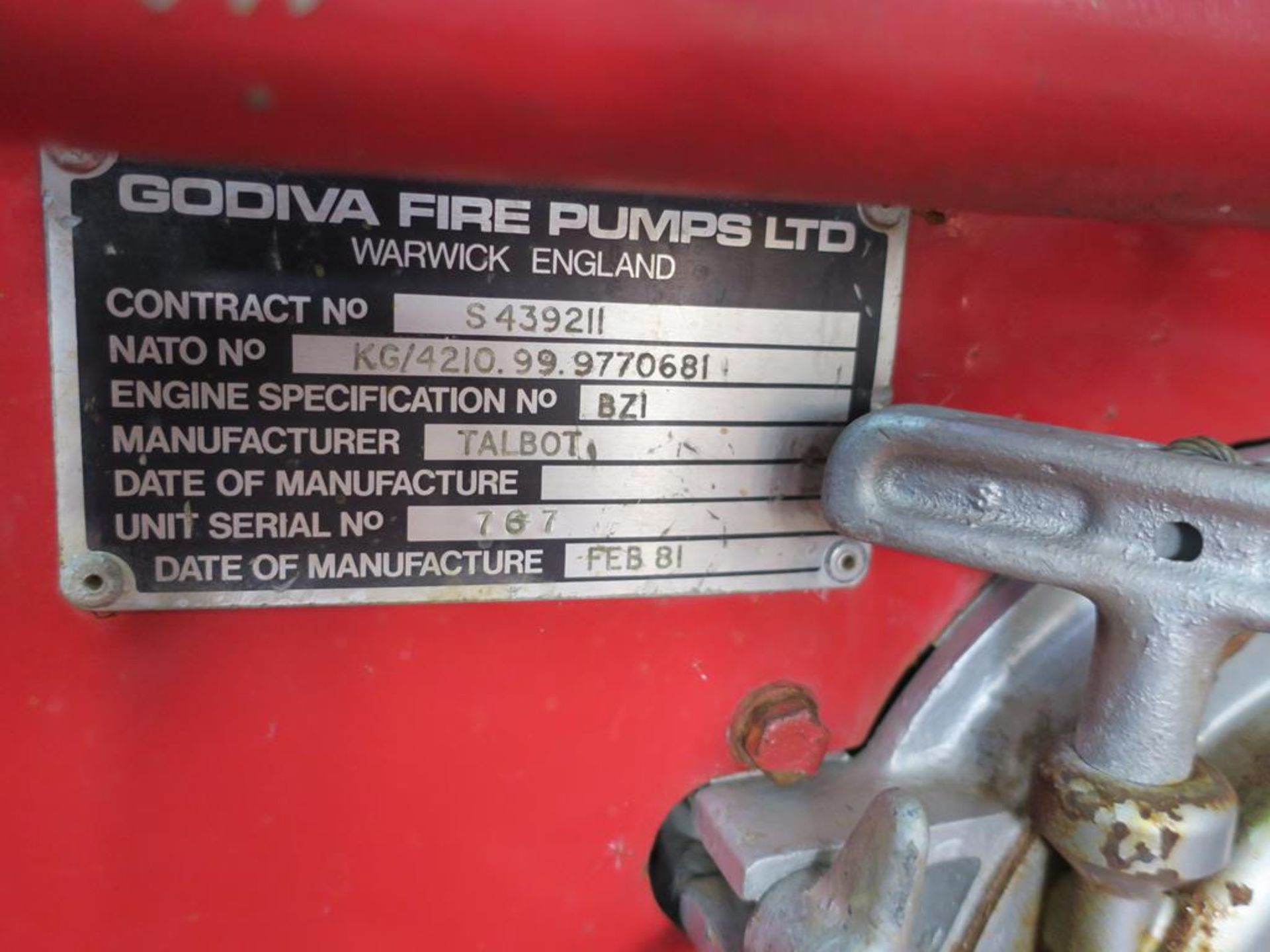 Godiva Trailer Fire Pump, 1ltr Hillman Imp Engine, Pumps 275 Gallon per minute, Max 10bar - Image 9 of 9