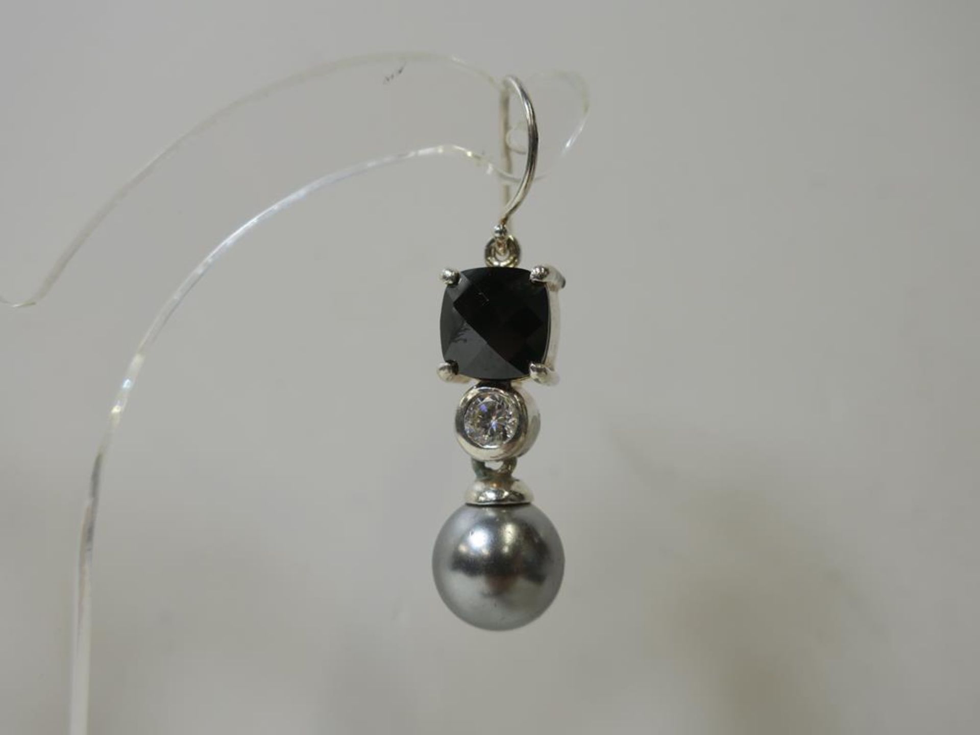 A pair of Silver Dress Earrings (est £20-40) - Image 3 of 3