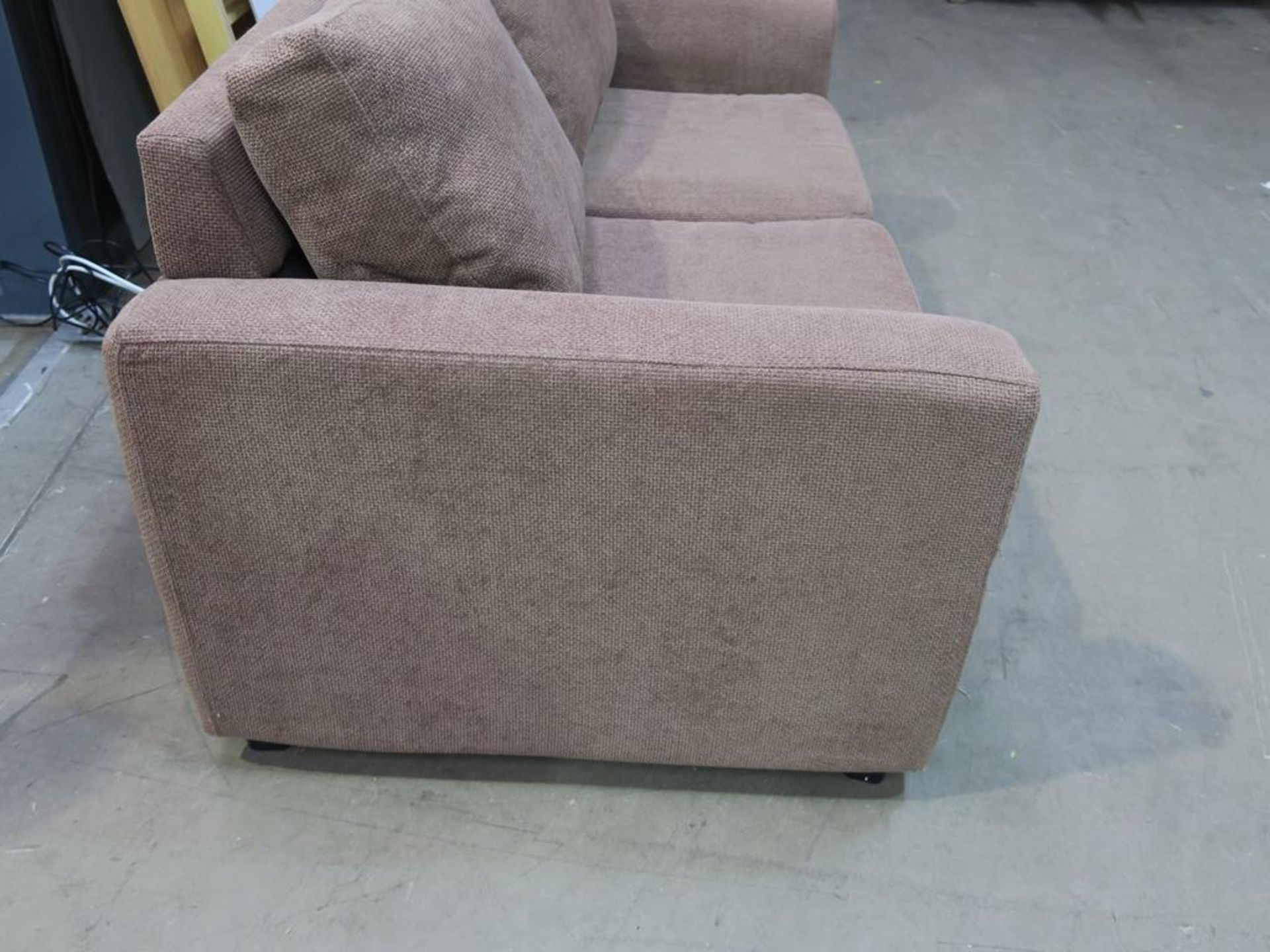 A two seater Bed Settee with a brown weave style upholstery (est £50-£100) - Image 9 of 10