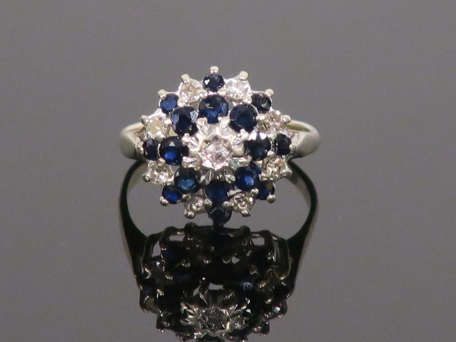 A 9ct Gold, Diamond and Sapphire Ring (size 'N') (est £40-80)