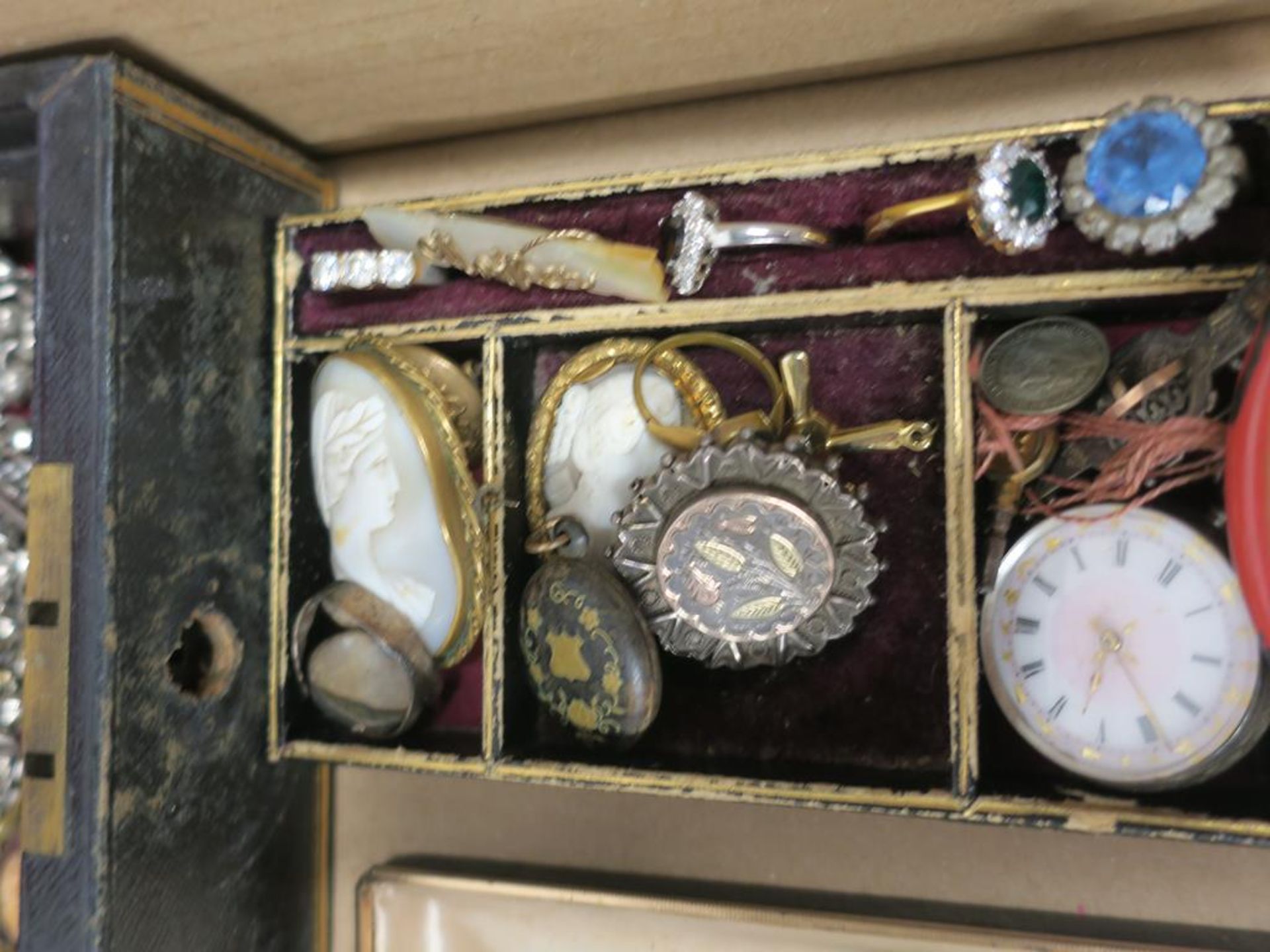 A quantity of Victorian Jewellery to include seven hallmarked Silver Brooches, two Silver Fob - Image 3 of 8