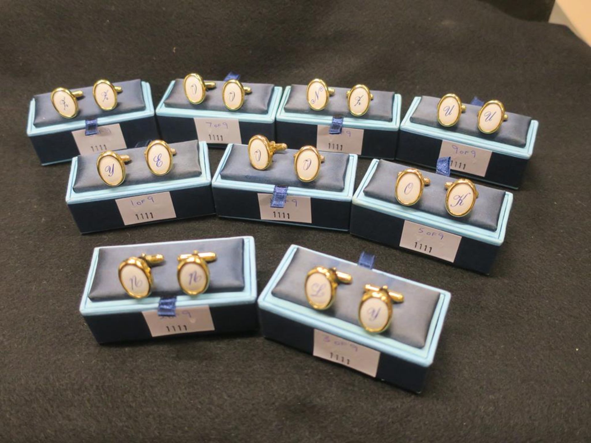 * 9 Pairs of Monogrammed Cuff Links - see photographs (RRP c £200)