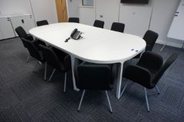 * 4 Section Contemporary Meeting Table Cluster 2800 X 1400mm with 10 Upholstered Meeting