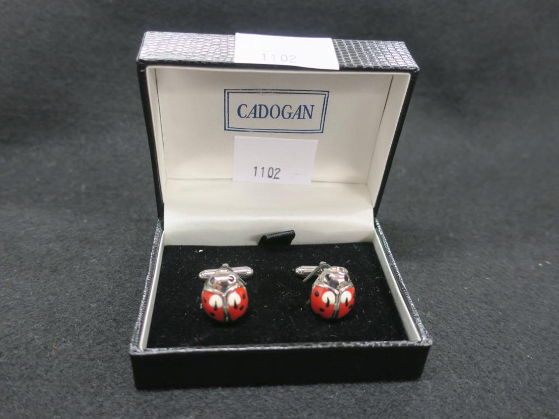 * Pair of Sterling Silver Cuff Links in a Ladybird Design by Cadogan (RRP £335)